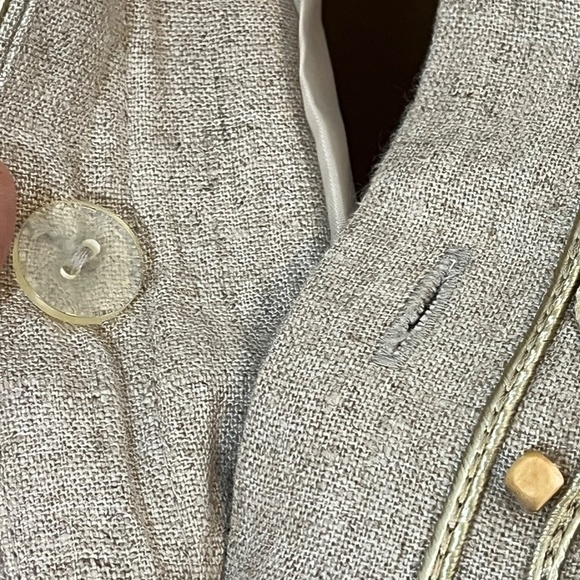 Jessica Howard Coastal Linen Beaded Skirt Set 16 Tan Floral Boho Western Neutral - Picture 7 of 16